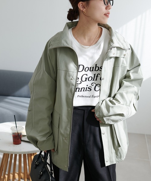 DISCOAT（ディスコート）の「【ユニセックス】ナイロンスタンドマウンテンジャケット（マウンテンパーカー・レディース・ブラック/カーキ/サックスブルー・FREE）」の14枚目の写真