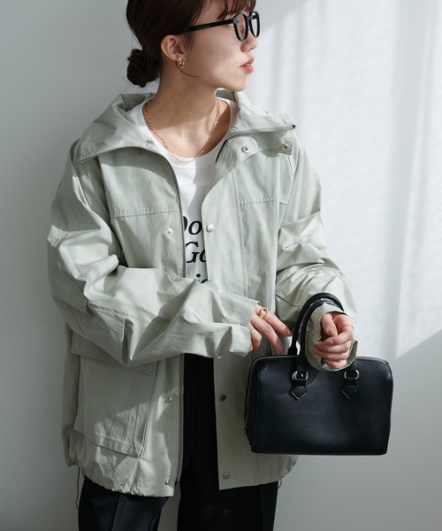 DISCOAT（ディスコート）の「【ユニセックス】ナイロンスタンドマウンテンジャケット（マウンテンパーカー・レディース・ブラック/カーキ/サックスブルー・FREE）」の15枚目の写真