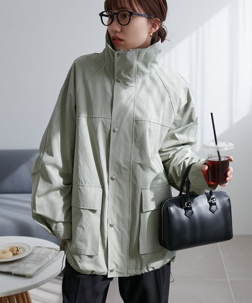 DISCOAT（ディスコート）の「【ユニセックス】ナイロンスタンドマウンテンジャケット（マウンテンパーカー・レディース・ブラック/カーキ/サックスブルー・FREE）」の22枚目の写真