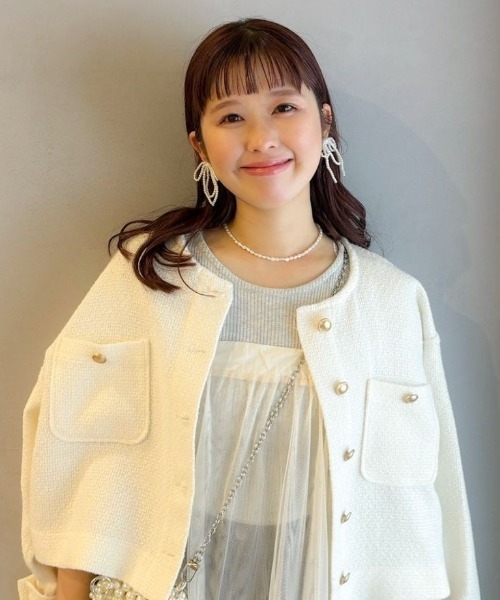 flower（フラワー）の「パーリーリボンイヤリング（イヤリング・レディース・ホワイト・FREE）」の10枚目の写真