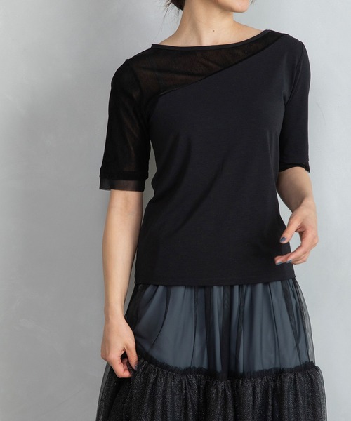 【セール】フロッキー切替えトップス（Tシャツ/カットソー）｜MARECHAL TERRE（マルシャルテル） 5,676円