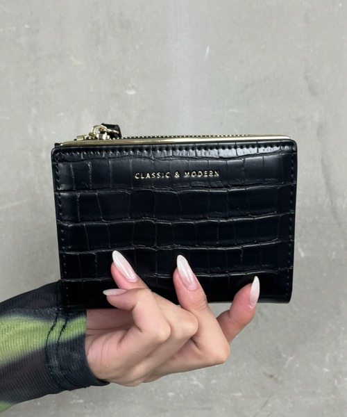 美品 ILBISONTE 二つ折り財布 クロコ型押し レザー ブラック 楽天市場】イルビゾンテ クロコ 二つ折りの通販