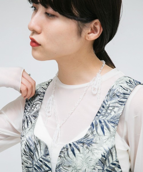 KBF（ケイビーエフ）の「リボンビーズネックレス（ネックレス・レディース・オレンジ/クリア・ONE）」の11枚目の写真