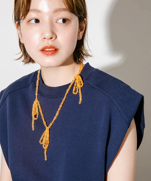 KBF（ケイビーエフ）の「リボンビーズネックレス（ネックレス・レディース・オレンジ/クリア・ONE）」の14枚目の写真