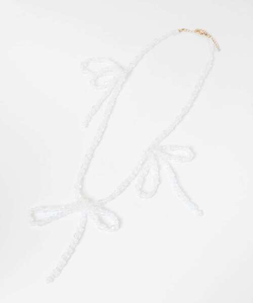 KBF（ケイビーエフ）の「リボンビーズネックレス（ネックレス・レディース・オレンジ/クリア・ONE）」の3枚目の写真