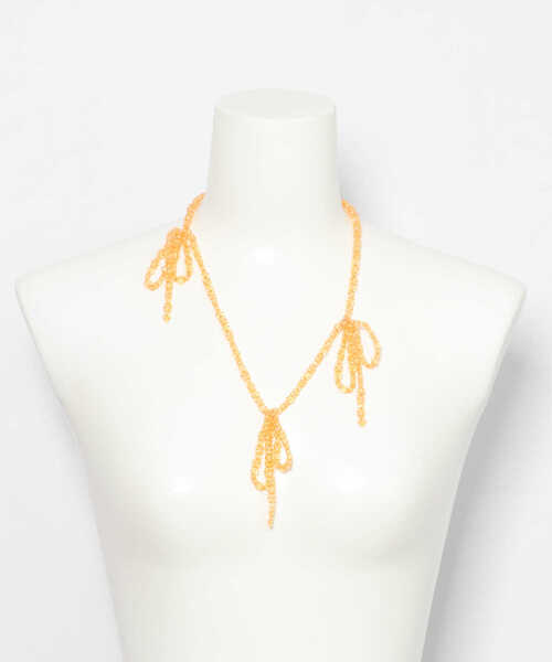 KBF（ケイビーエフ）の「リボンビーズネックレス（ネックレス・レディース・オレンジ/クリア・ONE）」の5枚目の写真