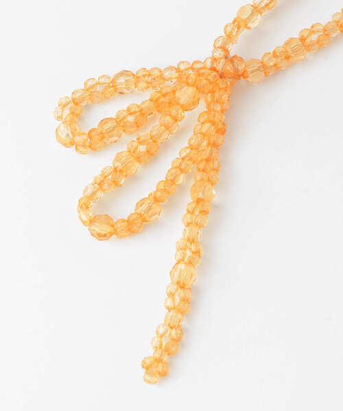 KBF（ケイビーエフ）の「リボンビーズネックレス（ネックレス・レディース・オレンジ/クリア・ONE）」の6枚目の写真