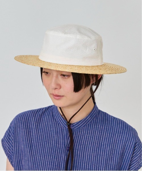 OVERRIDE(オーバーライド)の「OVERRIDE STRAW&SUCKER FLAT HAT SGP / オーバーライド(ハット・レディース・ホワイト/ブラック/ネイビー・58cm)」の4枚目の写真