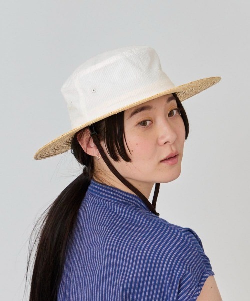 OVERRIDE(オーバーライド)の「OVERRIDE STRAW&SUCKER FLAT HAT SGP / オーバーライド(ハット・レディース・ホワイト/ブラック/ネイビー・58cm)」の5枚目の写真