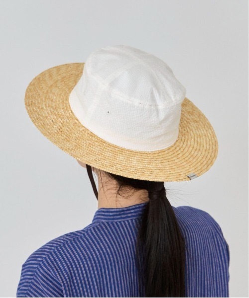 OVERRIDE(オーバーライド)の「OVERRIDE STRAW&SUCKER FLAT HAT SGP / オーバーライド(ハット・レディース・ホワイト/ブラック/ネイビー・58cm)」の7枚目の写真