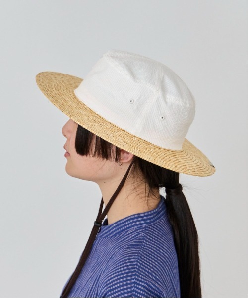 OVERRIDE(オーバーライド)の「OVERRIDE STRAW&SUCKER FLAT HAT SGP / オーバーライド(ハット・レディース・ホワイト/ブラック/ネイビー・58cm)」の6枚目の写真