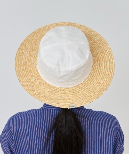 OVERRIDE(オーバーライド)の「OVERRIDE STRAW&SUCKER FLAT HAT SGP / オーバーライド(ハット・レディース・ホワイト/ブラック/ネイビー・58cm)」の8枚目の写真