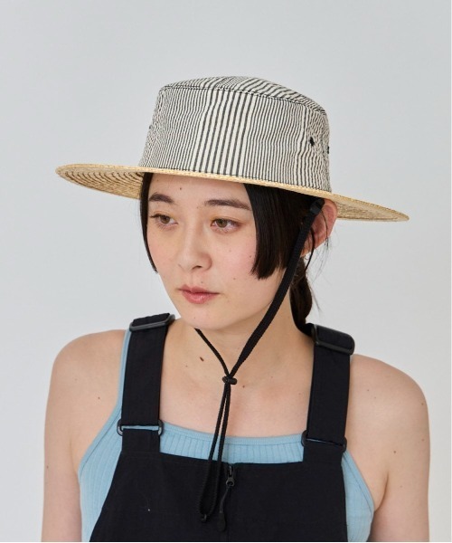 OVERRIDE(オーバーライド)の「OVERRIDE STRAW&SUCKER FLAT HAT SGP / オーバーライド(ハット・レディース・ホワイト/ブラック/ネイビー・58cm)」の12枚目の写真