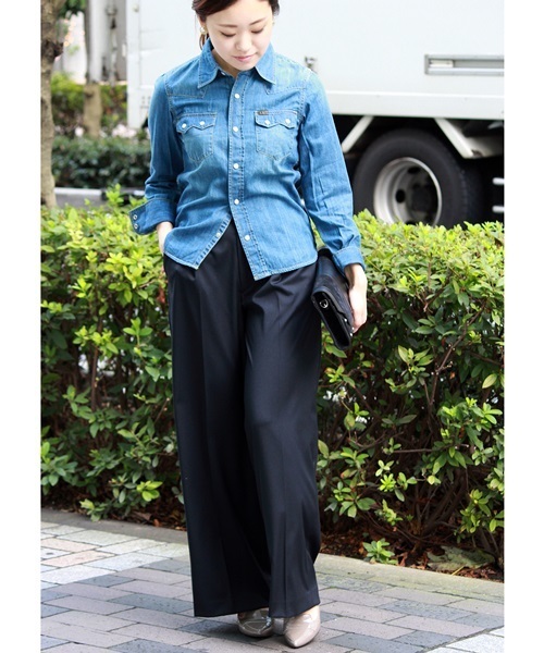 La TOTALITE（ラトータリテ）の「ギャバタックワイドパンツ◆（その他パンツ・レディース・ネイビー/カーキ・38/36）」の12枚目の写真