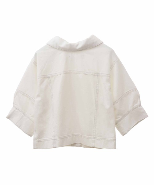 31 Sons de mode（トランテアン　ソン　ドゥ　モード）の「デニムシャツジャケット（シャツ/ブラウス・レディース・オフホワイト/ブルー・フリー）」の5枚目の写真