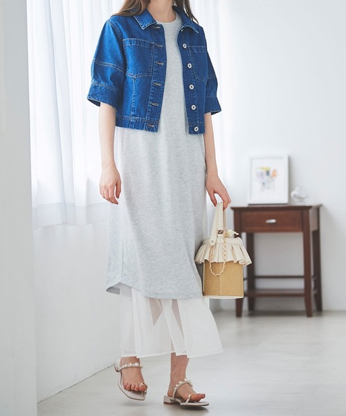 31 Sons de mode（トランテアン　ソン　ドゥ　モード）の「デニムシャツジャケット（シャツ/ブラウス・レディース・オフホワイト/ブルー・フリー）」の12枚目の写真