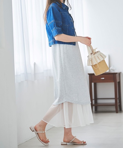 31 Sons de mode（トランテアン　ソン　ドゥ　モード）の「デニムシャツジャケット（シャツ/ブラウス・レディース・オフホワイト/ブルー・フリー）」の14枚目の写真