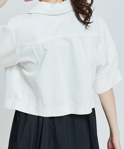 31 Sons de mode（トランテアン　ソン　ドゥ　モード）の「デニムシャツジャケット（シャツ/ブラウス・レディース・オフホワイト/ブルー・フリー）」の16枚目の写真