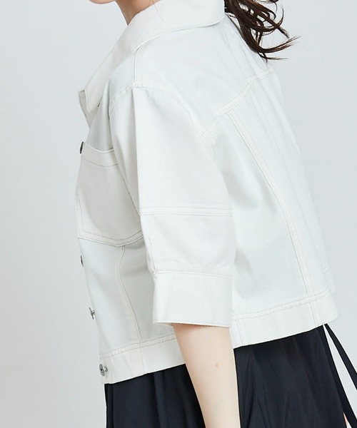 31 Sons de mode（トランテアン　ソン　ドゥ　モード）の「デニムシャツジャケット（シャツ/ブラウス・レディース・オフホワイト/ブルー・フリー）」の17枚目の写真