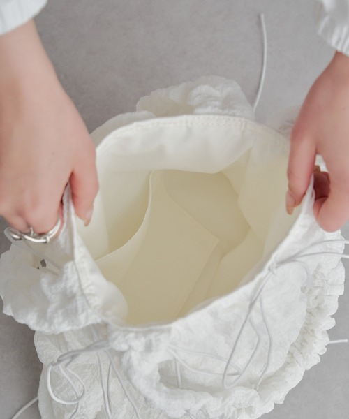 Chico(チコ)の「【A4サイズ対応】フリルギャザージャガードトートバッグ(トートバッグ・レディース・アイボリー/ライム/ブルー・FREE)」の17枚目の写真