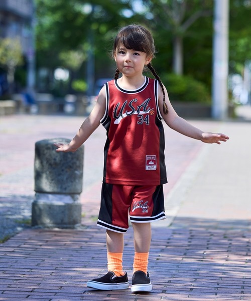 BIG FIELD（ビッグフィールド）の「バスケゲームシャツ（80～150cm）（タンクトップ・キッズ・レッド/マスタード/ブルー・110/100/95/90/80/150/140/130/120）」の9枚目の写真