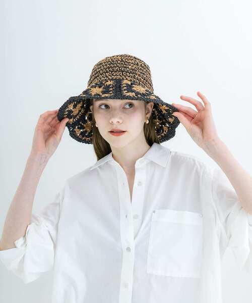 SMELLY（スメリー）の「クロシェモチーフペーパーハット（ハット・レディース・ブラック系その他/ホワイト系その他・-）」の9枚目の写真