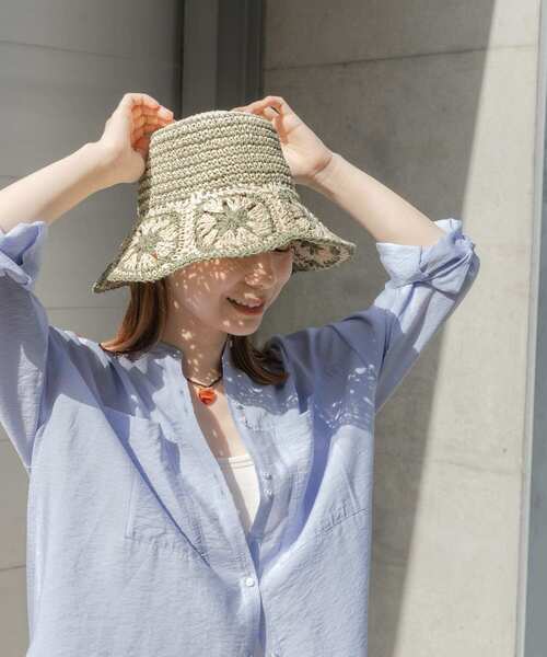 SMELLY（スメリー）の「クロシェモチーフペーパーハット（ハット・レディース・ブラック系その他/ホワイト系その他・-）」の16枚目の写真