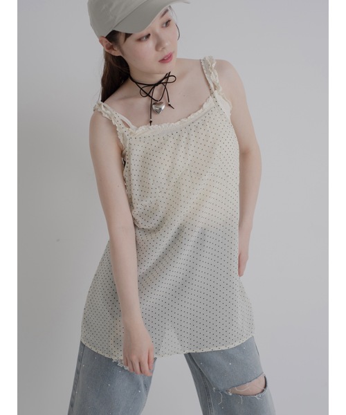JUMELLE（ジュメロ）の「camidot sheer op（ワンピース・レディース・アイボリー/ブラック・FREE）」の2枚目の写真