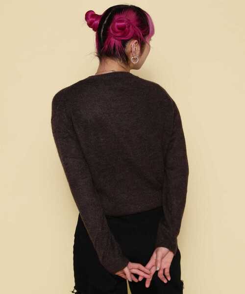 ord(オルド)の「ord/オルド/ショートモヘアクルーネックニット(ニット/セーター・レディース・ブラウン/ベージュ/グレー・L/M)」の1枚目の写真