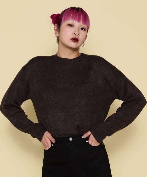 ord(オルド)の「ord/オルド/ショートモヘアクルーネックニット(ニット/セーター・レディース・ブラウン/ベージュ/グレー・L/M)」の10枚目の写真