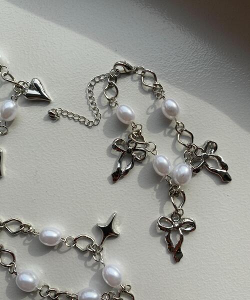 WEGO(ウィゴー)の「WEGO/チェーンパールモチーフブレス(ブレスレット・レディース・その他3/その他2/その他1・FREE)」の3枚目の写真