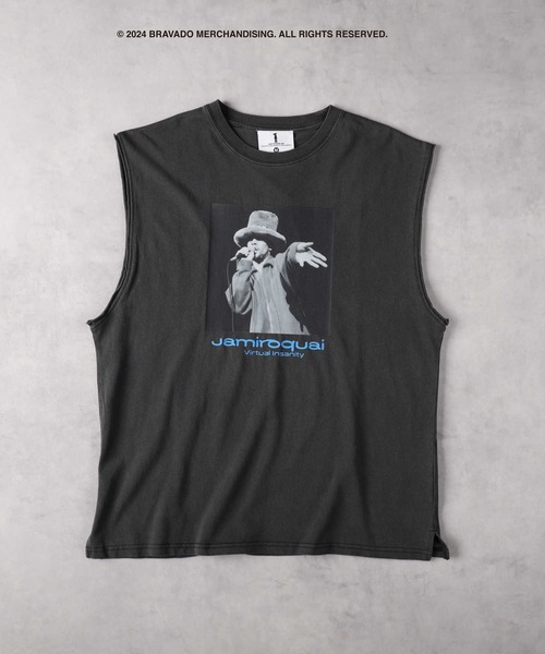 Right-on（ライトオン）の「ノースリーブ Tシャツ（Tシャツ/カットソー・メンズ・ブラック/オフホワイト・L/XL/M）」の2枚目の写真