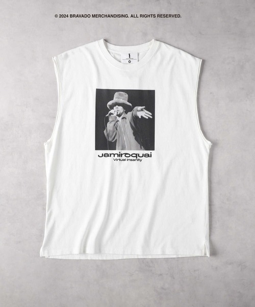 Right-on（ライトオン）の「ノースリーブ Tシャツ（Tシャツ/カットソー・メンズ・ブラック/オフホワイト・L/XL/M）」の5枚目の写真