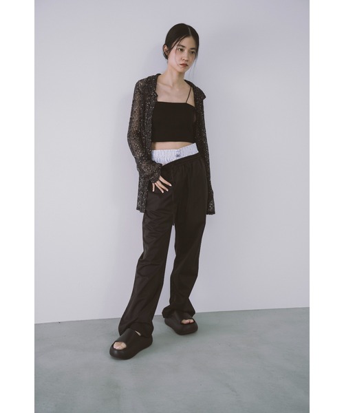 新品未使用　22AW DRIES VAN NOTEN　スカートレイヤードパンツ DRIES VAN NOTEN サテン レイヤード ツートーン ラップ マキシ