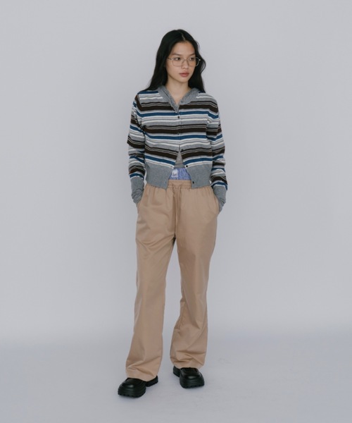 ALMOSTBLACK (Product Twelve) レイヤードパンツ　2 THE LAYERED SILK-BLEND TROUSERS シルクブレンドレイヤード