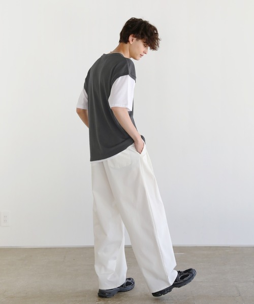 ASTRONOMY（アストロノミー）の「Buyer's Select/パイナップルニットフェイクレイヤードベスト半袖Tシャツ（Tシャツ/カットソー・メンズ・ライトグレー系/スミクロ/サックスブルー・LL/L/M）」の17枚目の写真