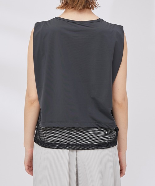 NERGY（ナージー）の「【水陸両用 ＆ UV】Aqua jersey ボックスタンクトップ（Tシャツ/カットソー・レディース・ブラック/カーキ・FREE）」の7枚目の写真