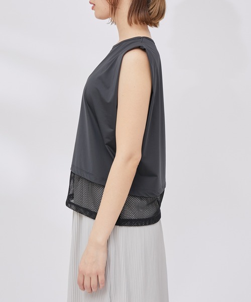 NERGY（ナージー）の「【水陸両用 ＆ UV】Aqua jersey ボックスタンクトップ（Tシャツ/カットソー・レディース・ブラック/カーキ・FREE）」の18枚目の写真