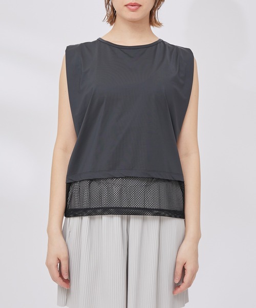 NERGY（ナージー）の「【水陸両用 ＆ UV】Aqua jersey ボックスタンクトップ（Tシャツ/カットソー・レディース・ブラック/カーキ・FREE）」の17枚目の写真