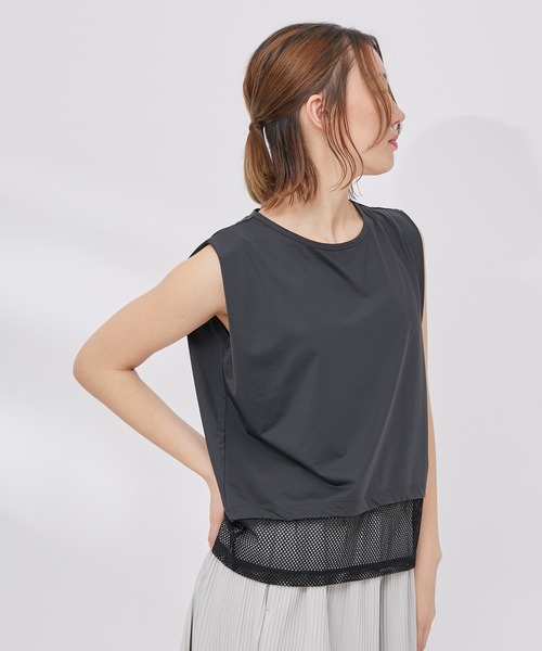 NERGY（ナージー）の「【水陸両用 ＆ UV】Aqua jersey ボックスタンクトップ（Tシャツ/カットソー・レディース・ブラック/カーキ・FREE）」の14枚目の写真