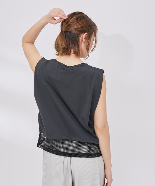 NERGY（ナージー）の「【水陸両用 ＆ UV】Aqua jersey ボックスタンクトップ（Tシャツ/カットソー・レディース・ブラック/カーキ・FREE）」の15枚目の写真