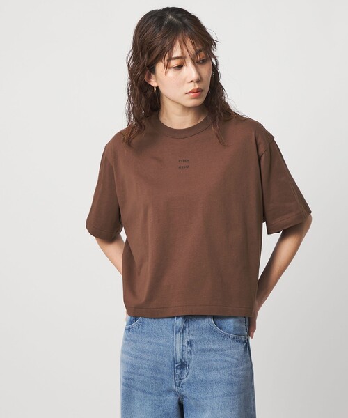 CITEN(シテン)の「<CITEN>ボクシー フィット Tシャツ(Tシャツ/カットソー・レディース・ライトブルー/ホワイト/ブラック/イエロー/オレンジ/ネイビー/ライトピンク/ダークブラウン/ダークグリーン/モカ/ライム・FREE)」の5枚目の写真
