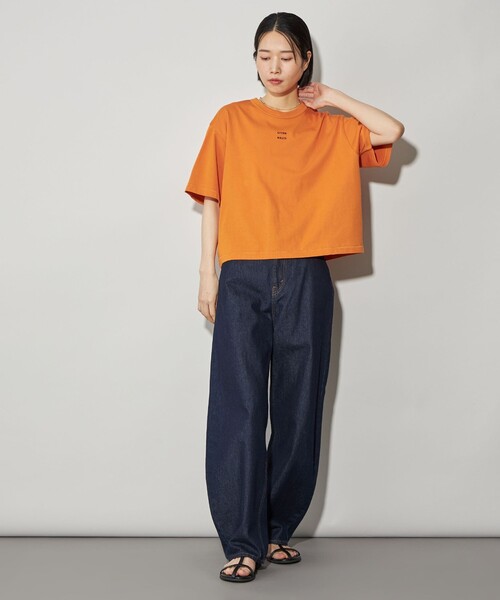 CITEN（シテン）の「＜CITEN＞ボクシー フィット Tシャツ（Tシャツ/カットソー・レディース・ライトブルー/ホワイト/ブラック/イエロー/オレンジ/ネイビー/ライトピンク/ダークブラウン/ダークグリーン・FREE）」の15枚目の写真