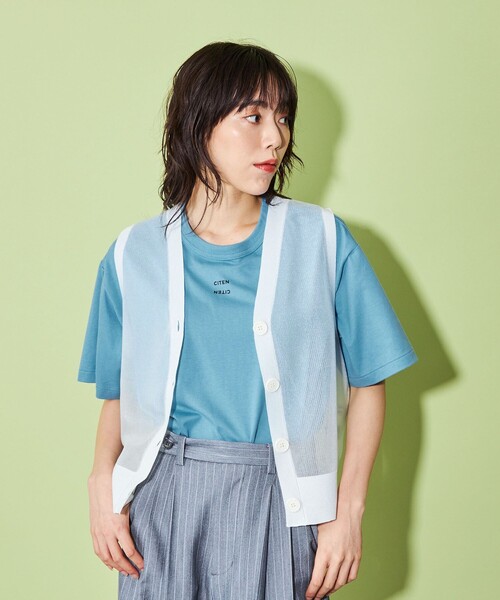 CITEN（シテン）の「＜CITEN＞ボクシー フィット Tシャツ（Tシャツ/カットソー・レディース・ライトブルー/ホワイト/ブラック/イエロー/オレンジ/ネイビー/ライトピンク/ダークブラウン/ダークグリーン・FREE）」の20枚目の写真