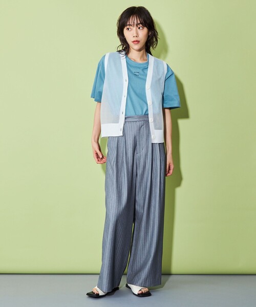 CITEN（シテン）の「＜CITEN＞ボクシー フィット Tシャツ（Tシャツ/カットソー・レディース・ライトブルー/ホワイト/ブラック/イエロー/オレンジ/ネイビー/ライトピンク/ダークブラウン/ダークグリーン・FREE）」の21枚目の写真