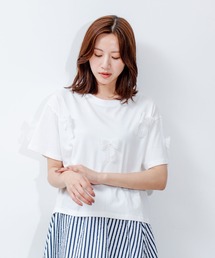 リボンアクセントデザインTシャツ