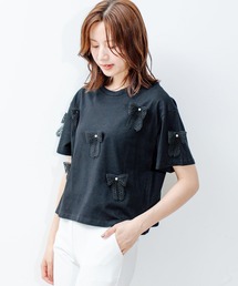 リボンアクセントデザインTシャツ