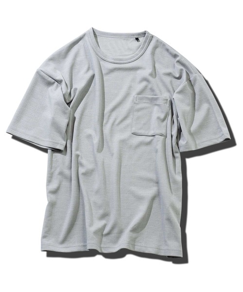 jiggys shop(ジギーズショップ)の「楊柳ジャガードポケット付きクルーネック半袖Tシャツカットソー(Tシャツ/カットソー・メンズ・ネイビー/ブラック/グレー系その他・MEDIUM/LARGE/X-LARGE)」の13枚目の写真