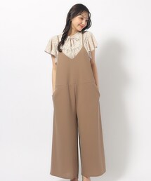 SHOO・LA・RUE | ◆ぱっと着るだけで決まる 裏がさらさらカットジョーゼットサロペット(サロペット/オーバーオール)