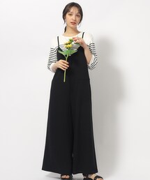 SHOO・LA・RUE | ぱっと着るだけでおしゃれ!裏がさらさらカットジョーゼットサロペット(サロペット/オーバーオール)